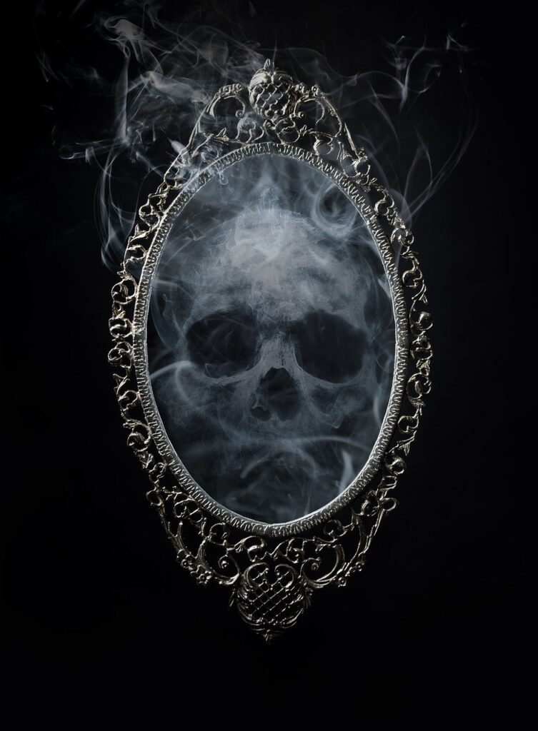 skull, mirror, horror