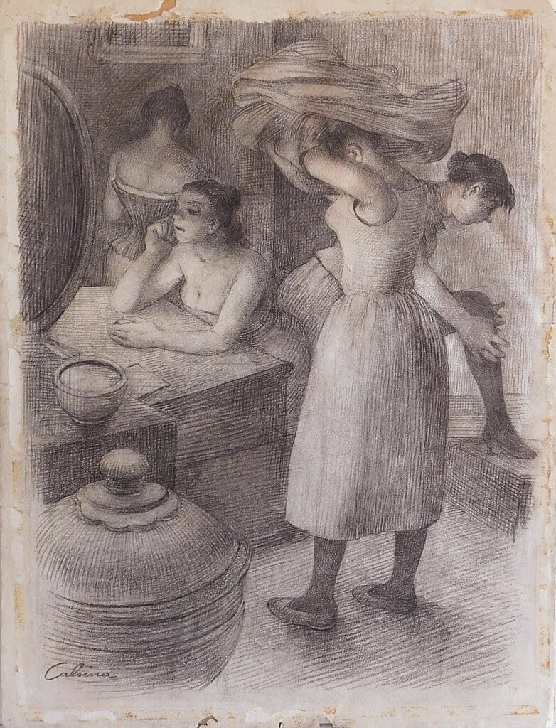 art, charcoal drawing, group scene, ramon calsina, museum deu-2591610.jpg